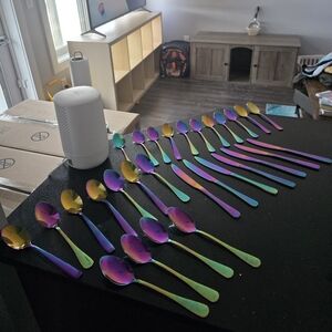 Rainbow Knives Forks And Spoons Set